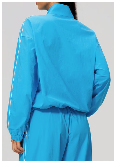 SPARK Women’s Color-Block Stand-Collar Zip-Up Jacket ZC3616-1