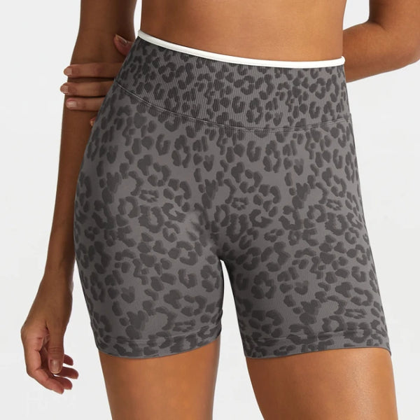 SPARK Seamless Leopard-print Yoga Fitness Shorts RXW3006-2