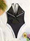 SPARK Deep V Sexy Black Swimsuit CS6772