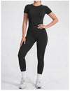 SPARK Women's Seamless Short Sleeve Open Back Yoga Jumpsuit RXW3003