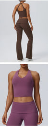 SPARK Women's Halter Neck Yoga Tank Top Open Back YEL62125