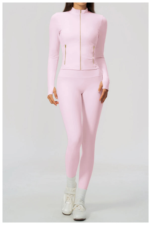 SPARK Women's New Slim-Fit Brushed Stretch Zip-Up Yoga Jacket ZC5529