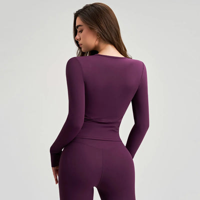 SPARK Women's Front Cut-Out Long Sleeve Top RQ557