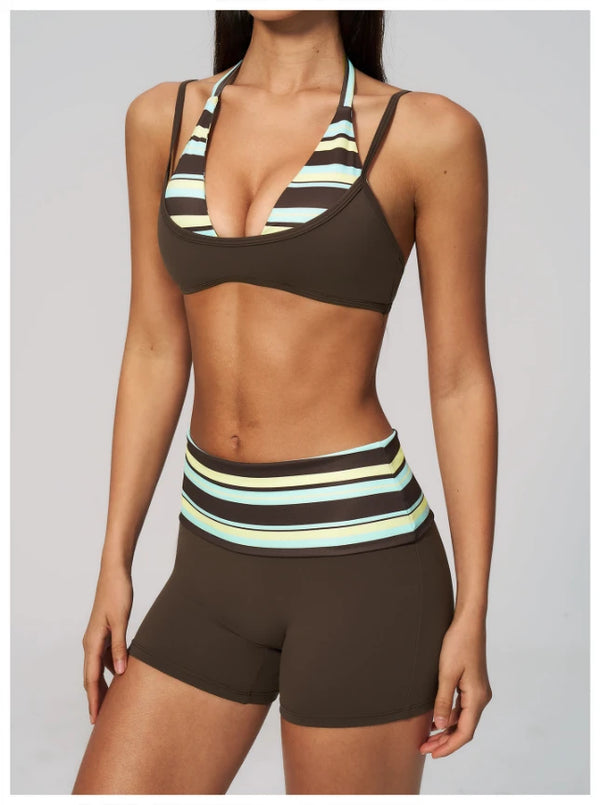SPARK New Color-blocked Polka Dot Yoga Bra ZC4549