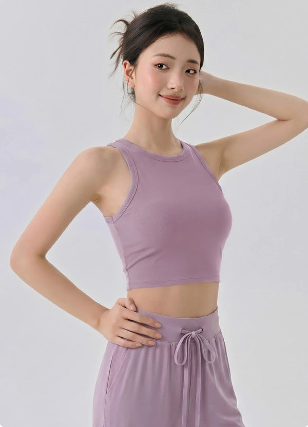 SPARK Women's Ribbed High Neck Yoga Vest DS116245