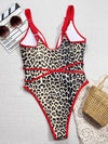 SPARK Leopard Print Cross One Piece Swimsuit CHUS136