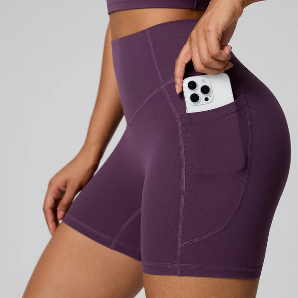 SPARK Women's High Waist Shaping Yoga Shorts with Pocket FYD247