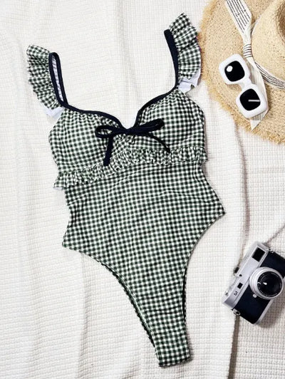 SPARK Black&White Plaid One Piece Swimsuit CHUSG251R