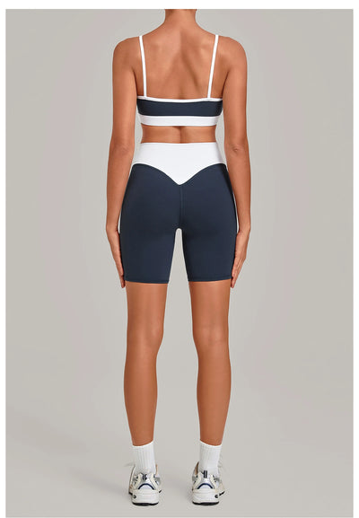 SPARK Women's Color-block Premium Activewear Yoga 2 Piece Set TF6211
