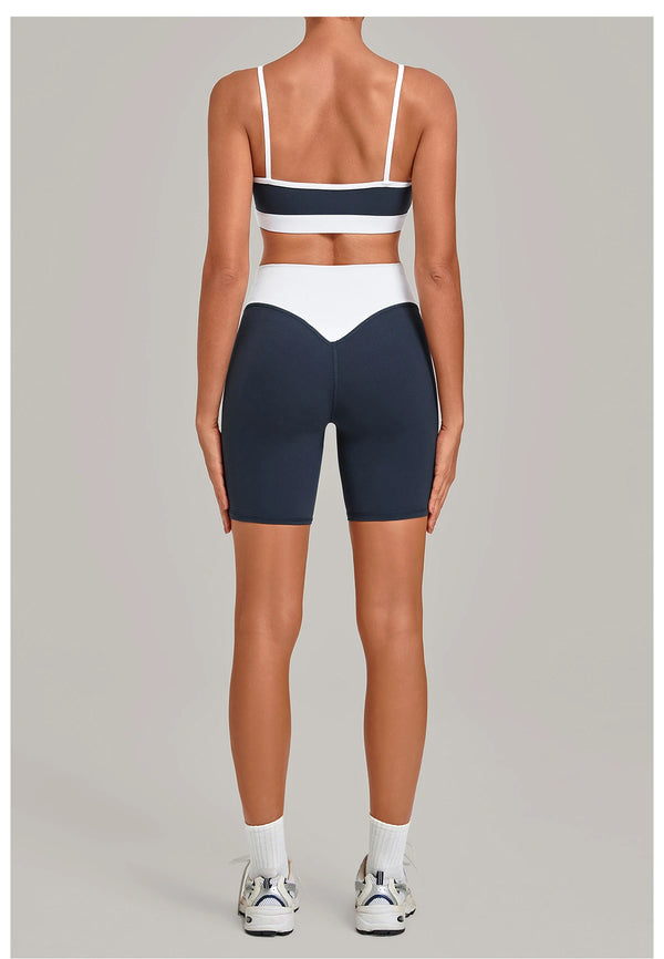 SPARK Women's Color-block Premium Activewear Yoga 2 Piece Set TF6211