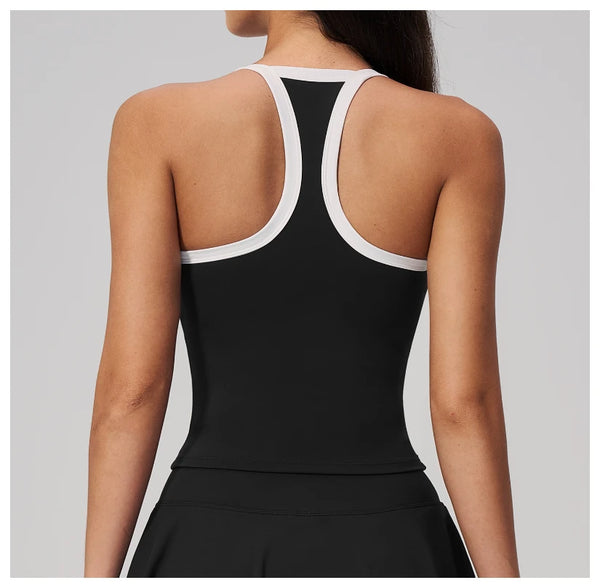 SPARK Color-blocked Bare-feel Yoga Fitness Tank Top ZC2134