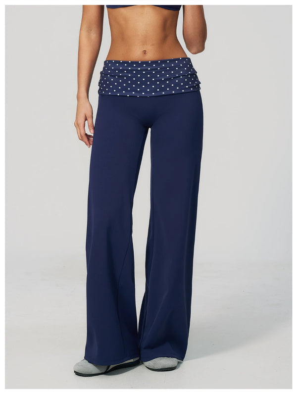 SPARK Retro Polka Dot Fold-Over Yoga Pants ZC4549