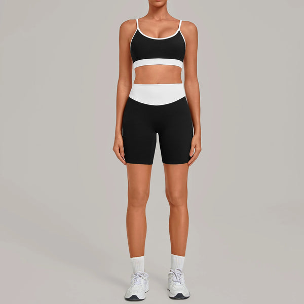 SPARK Women's Color-block Premium Activewear Yoga 2 Piece Set TF6211