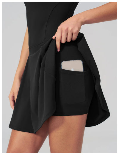 SPARK Women's Yoga Fitness Tennis Dress Built-In Shorts ZC5558