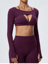 SPARK Women's Naked-Feel Brushed Long Sleeve Yoga Cover-Up Top YEL62538