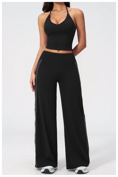 SPARK Women's Contrast Color Wide Leg Yoga Pants ZC3588