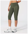 SPARK Women's Contrast Color Foldable Waist Capris Pants For Women ZC3588