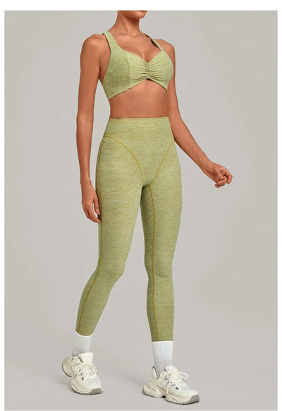 SPARK Ruched Sports Bra & High-Waisted Workout Set TF9291