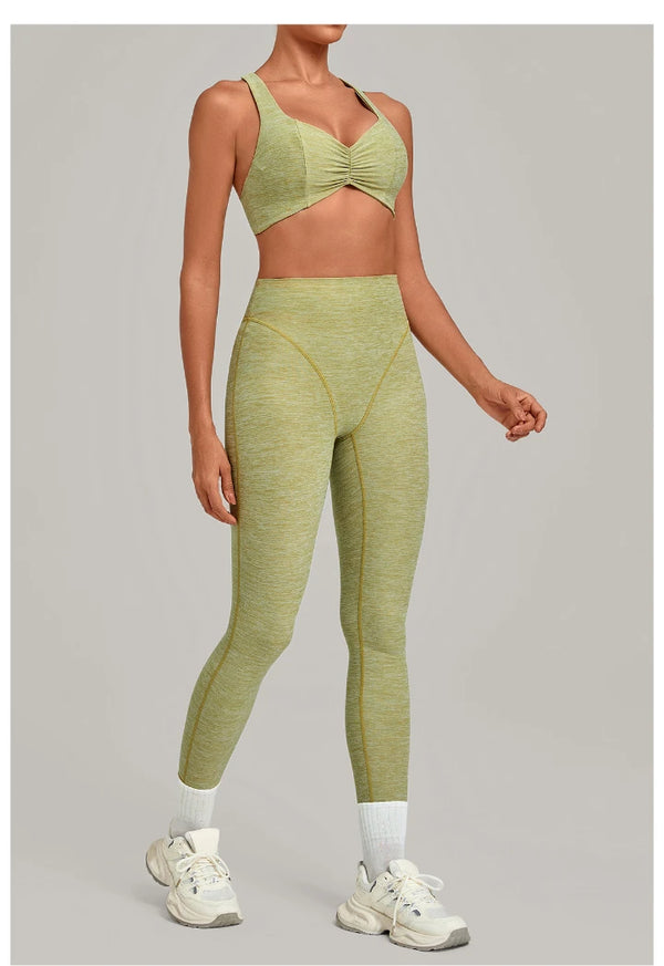SPARK Ruched Sports Bra & High-Waisted Workout Set TF9291