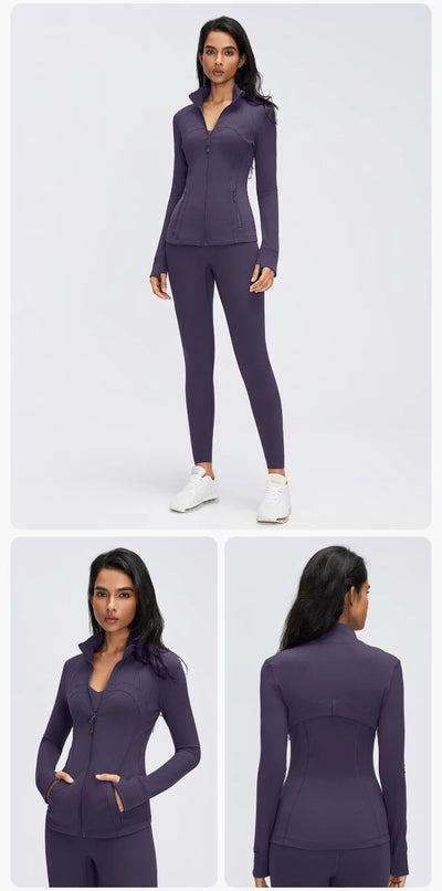 SPARK Women's Slim-Fit Zip-Up Yoga Jacket DQ26110