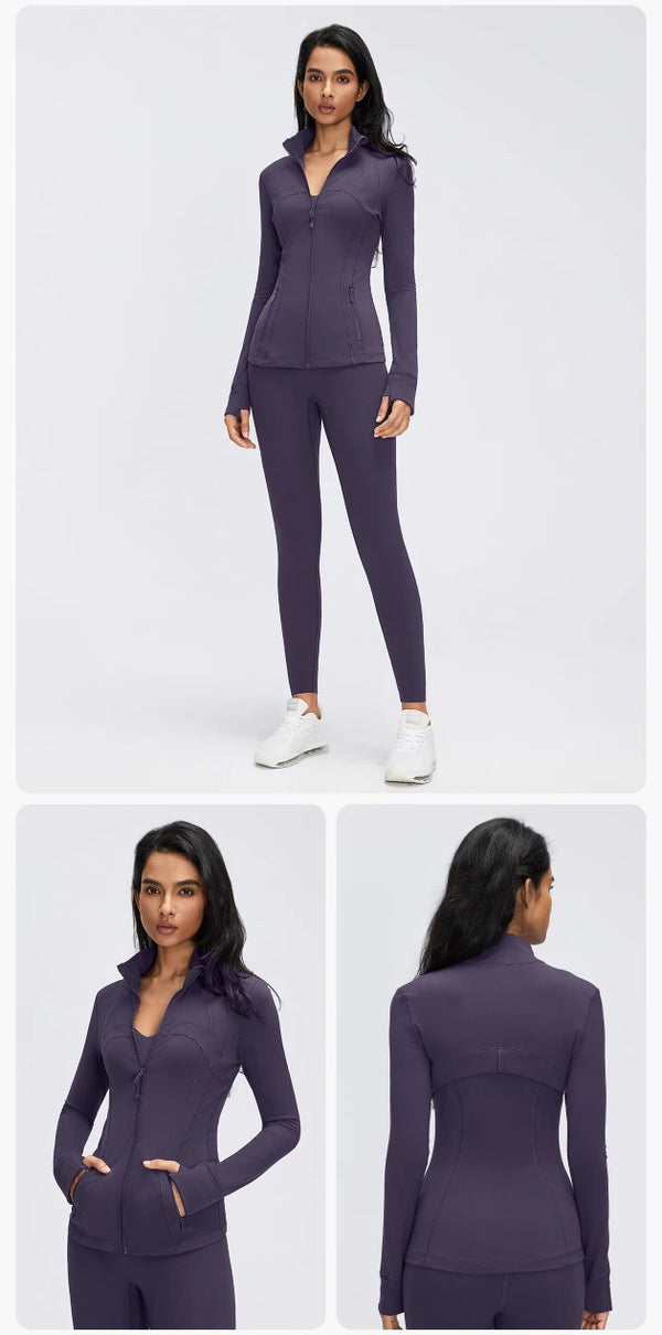 SPARK Women's Slim-Fit Zip-Up Yoga Jacket DQ26110