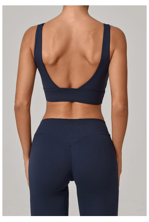 SPARK Women's Wide Hem High Support Open Back Yoga Bra QS25010