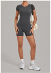 SPARK Women's Round Neck Backless Bodysuit with Adjustable Straps TF2701