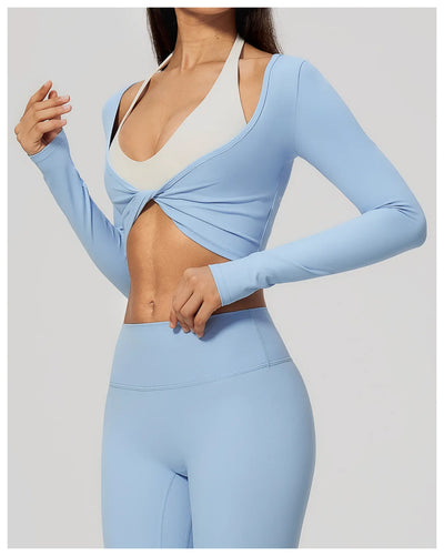 Spark Women's Long Sleeve Cropped Yoga Top ZC5529