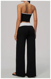 SPARK Color-block V-neck Halter Yoga Tank Top ZC9639