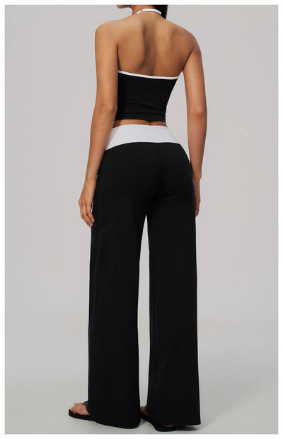 SPARK Color-block V-neck Halter Yoga Tank Top ZC9639