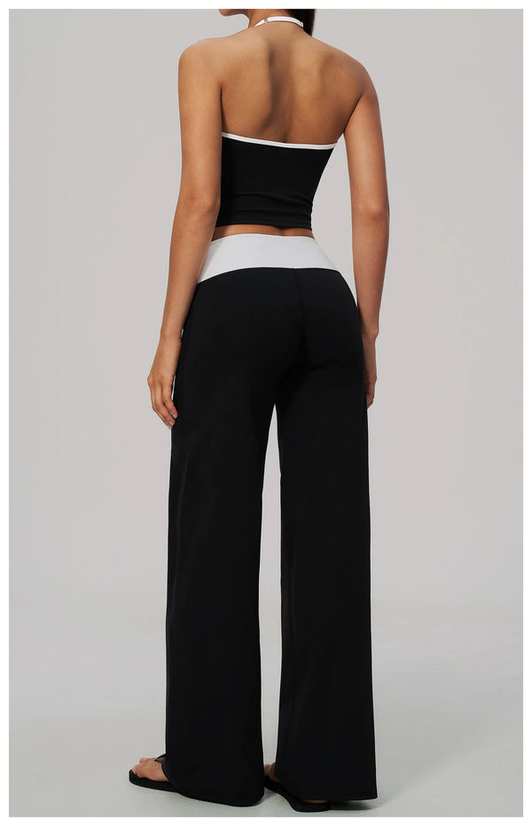 SPARK Color-block V-neck Halter Yoga Tank Top ZC9639