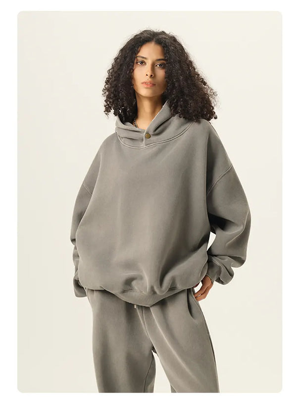 SPARK Unisex Washed-Style Plush-Lined Sweatshirt Set PL8305