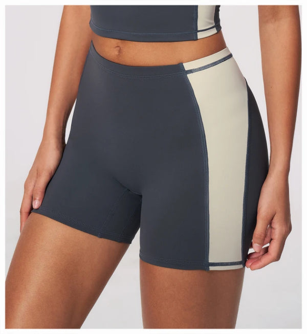 SPARK High Waist Color Block Peach Lift Butt Yoga Shorts ZC2567