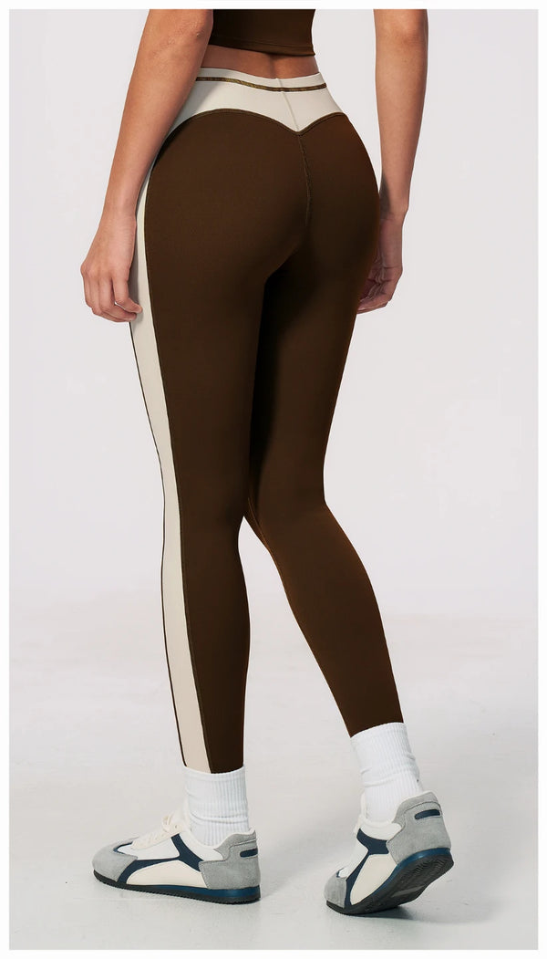 SPARK High Waist Color Block Peach Lift Butt Yoga Leggings ZC2567