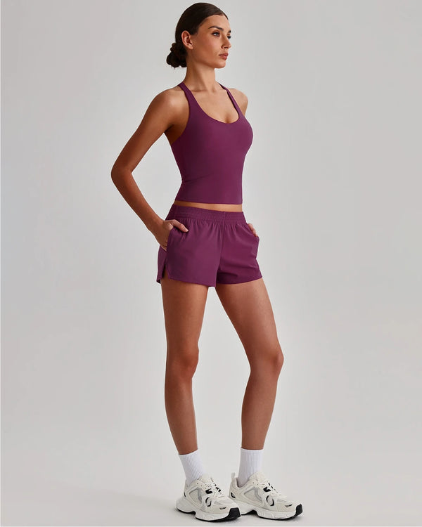 SPARK Women's Racerback Tank Top&Quick Dry Shorts 2 Piece Yoga Set LQ4123
