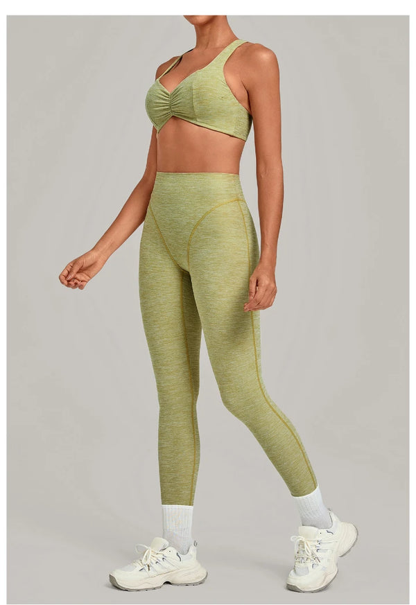 SPARK Ruched Sports Bra & High-Waisted Workout Set TF9291