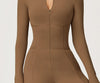 SPARK Plush Warm Stand Collar Zipper Long-sleeved Jumpsuit ZC5050