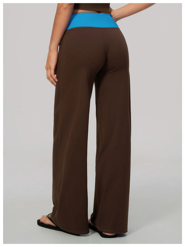 SPARK Women's Contrast Color High Waist Wide Leg Pant ZC9639