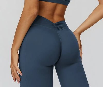 Back Waist Scrunch Flared Pants for Women 