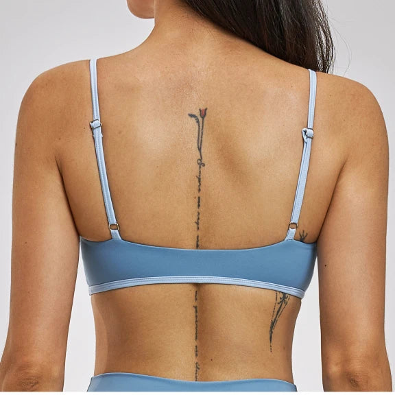 SPARK Women's Color Block Spaghetti Strap Yoga Bra ZC6116