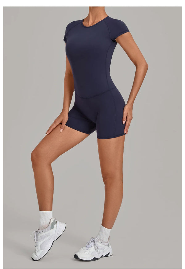 SPARK Women's Round Neck Backless Bodysuit with Adjustable Straps TF2701