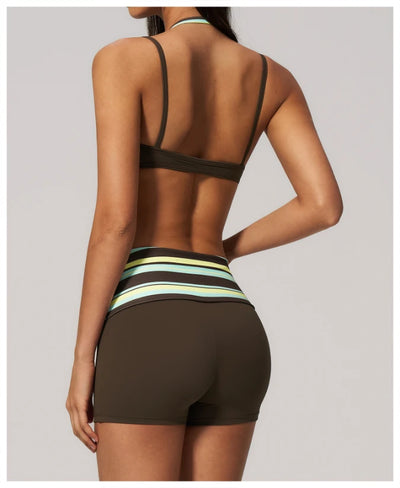 SPARK New Color-blocked Polka Dot Yoga Bra ZC4549