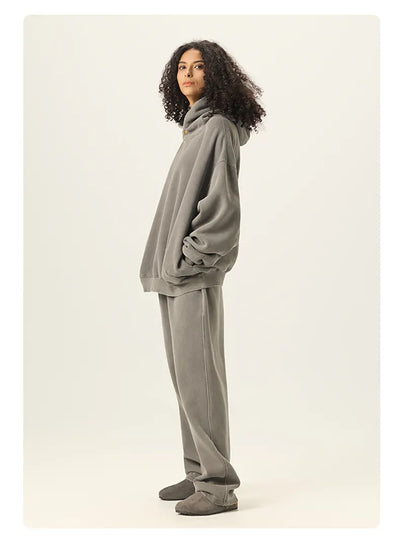 SPARK Unisex Washed-Style Plush-Lined Sweatshirt Set PL8305