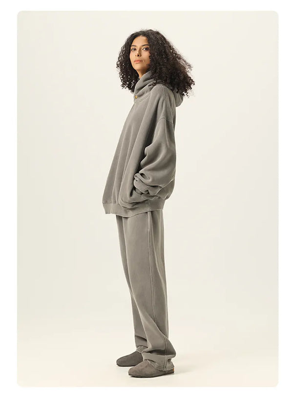 SPARK Unisex Washed-Style Plush-Lined Sweatshirt Set PL8305