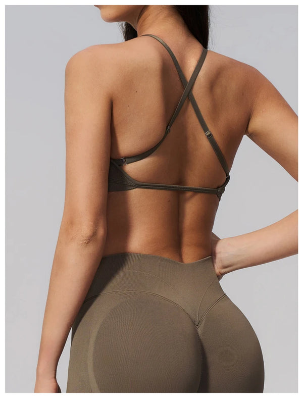 SPARK Seamless Ribbed 3-Way Convertible Yoga Sports Bra ZC3597