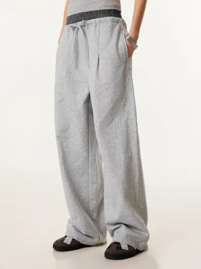 SPARK Double Waist Casual Wide Leg Pants TH25154