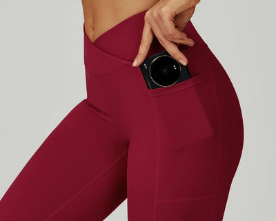 SPARK Cross High Waist Yoga Pants With Pockets For Women ZC2030