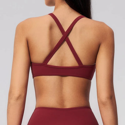 SPARK Women's Shockproof U-Neck Cross Back Yoga Sports Bra ZC5560