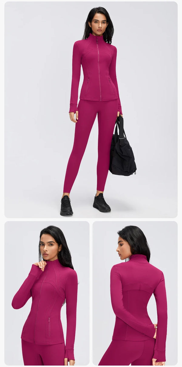 SPARK Women's Slim-Fit Zip-Up Yoga Jacket DQ26110