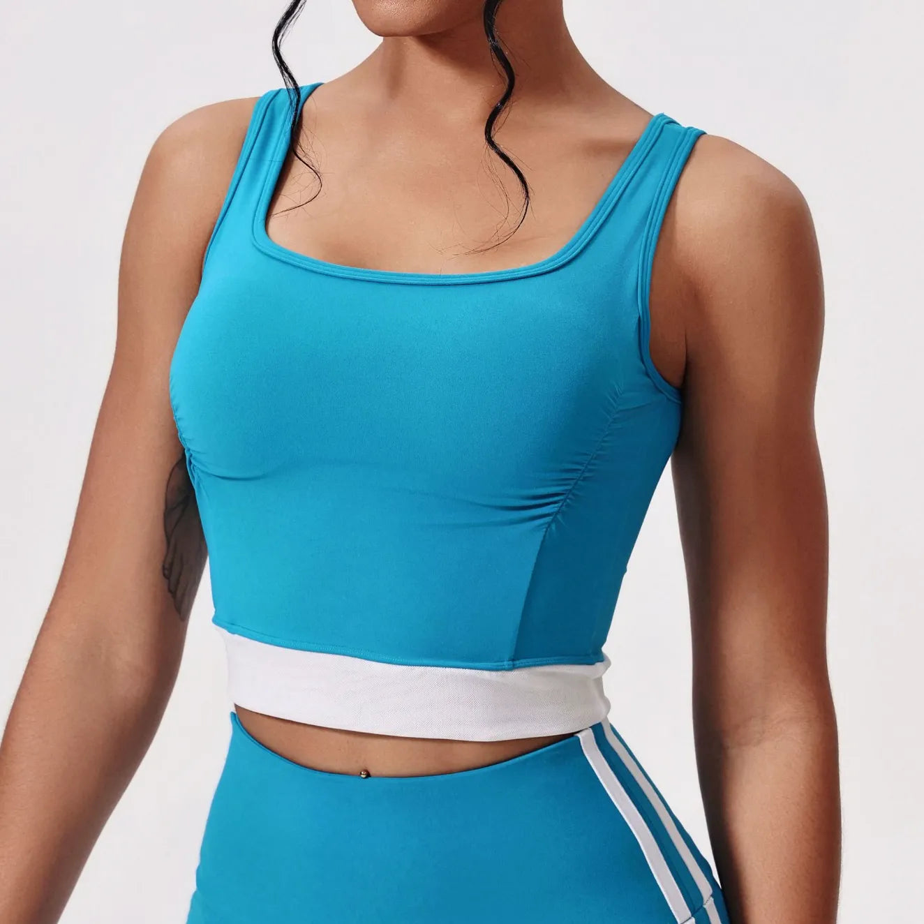 SPARK Contrast Color Yoga Pleated Bra Sports Vest CY5483 – SPARK GYM WEAR